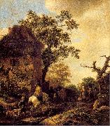 Ostade, Isaack Jansz. van The Outskirts of a Village with a Horseman USA oil painting artist
